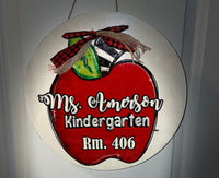 Personalized Teacher apple Door Hanger